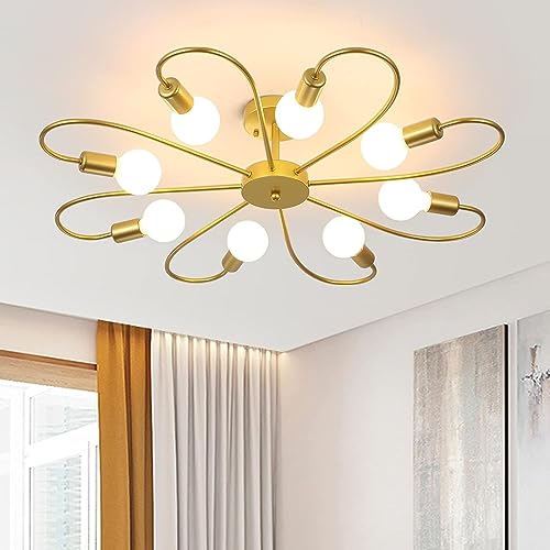 Image of Nordic Pendant Lights Lamps Modern Ceiling Light Hanging Lamp Home Decor Chandelier.(Bulb Not Included) (8 Light Golden)