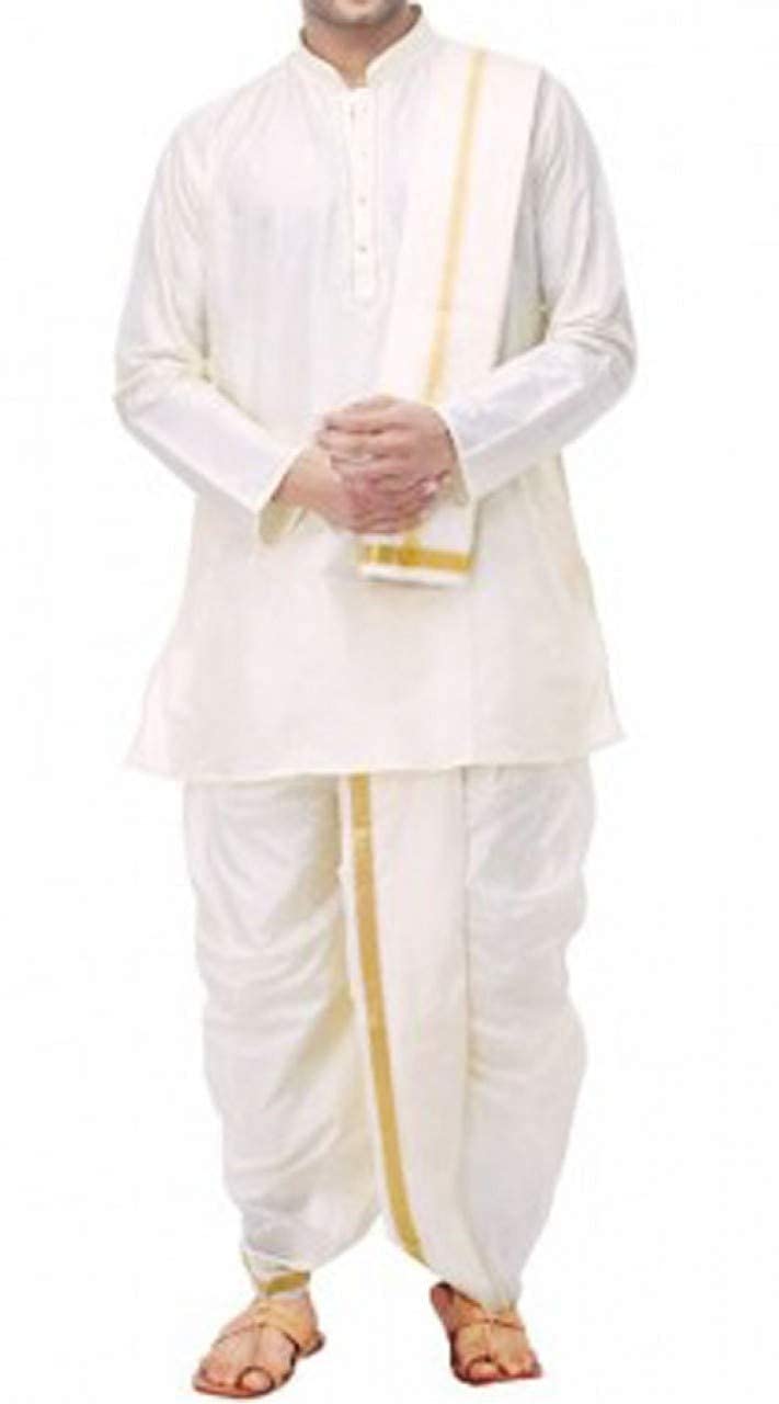 Dhoti's, Full Length, Men's Ethnic Wear White Dhoti 4.5 m Single Piece Pure Cotton-image-14