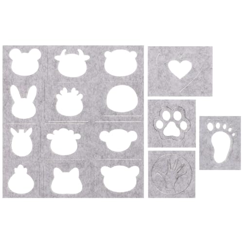 VILLCASE Woolen Felting Mold 5pcs Needle Felting Applique Mold Handicraft Wool Felt Woolen Shaping Mould for DIY Felt Template Beginner Craft Tool Needle Template