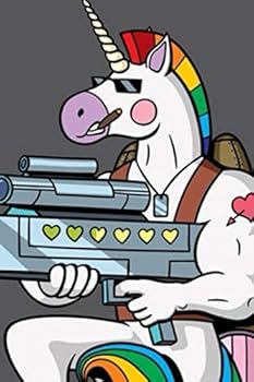 Bad Unicorn Shooting Hearts 100 Page Journal/Notebook