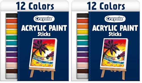 Crayola Acrylic Paint Doodle Sticks (12ct), Acrylic Paint Marker Set for Kids, Quick Dry, Multi-Surface, Less Mess, Kids Craft Supplies, Ages 8+ (Pack of 2) - image 1