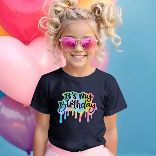 Image of It's My Birthday Girl Shirt 4th 5th 6th 7th 8th 9th 10th 11th 12th Graphic Tee for Kids Party Cute Girls Tshirts Tees