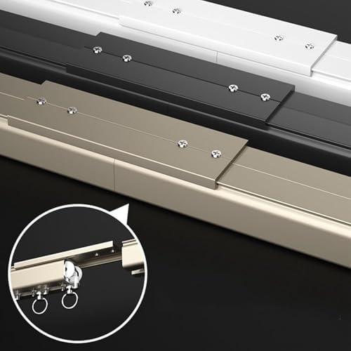 Heavy Duty Curtain Track System - 2M/6.5FT Ceiling & Wall Mount with Clips & Hooks for Room Divider, Shower, and Partition Curtains - Champagne Color