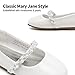 DREAM PAIRS Toddler Girls Mary Jane Ballerina Dress Flats Pearl Strap Slip on Shoes,Size 7 Toddler,White/Pat,SERENA-100-KIDS