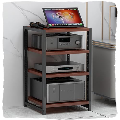Support multimédia stéréo pour salon : étagères en bois et rangement Hi-Fi d'angle