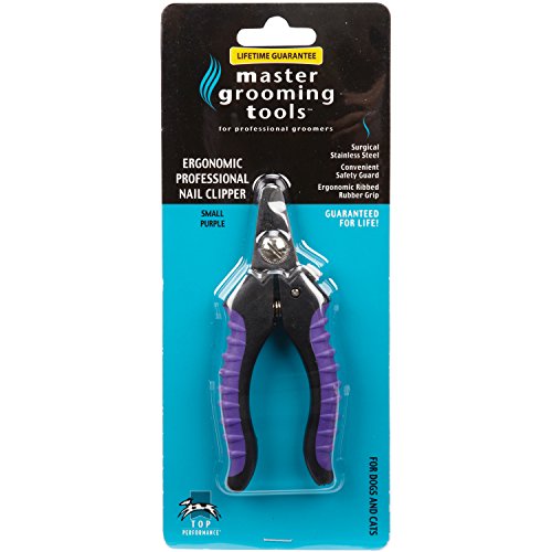 Master Grooming Tools Ergonomische Profi-Nagelknipser, Edelstahl, zum Trimmen von Haustiernägeln, Violett, klein, 13,7 cm Cover
