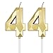 44th Birthday Candles for Cake, Gold Number 44 3D Diamond Shaped Candle Birthday Decorations Party Supplies for Women or Men