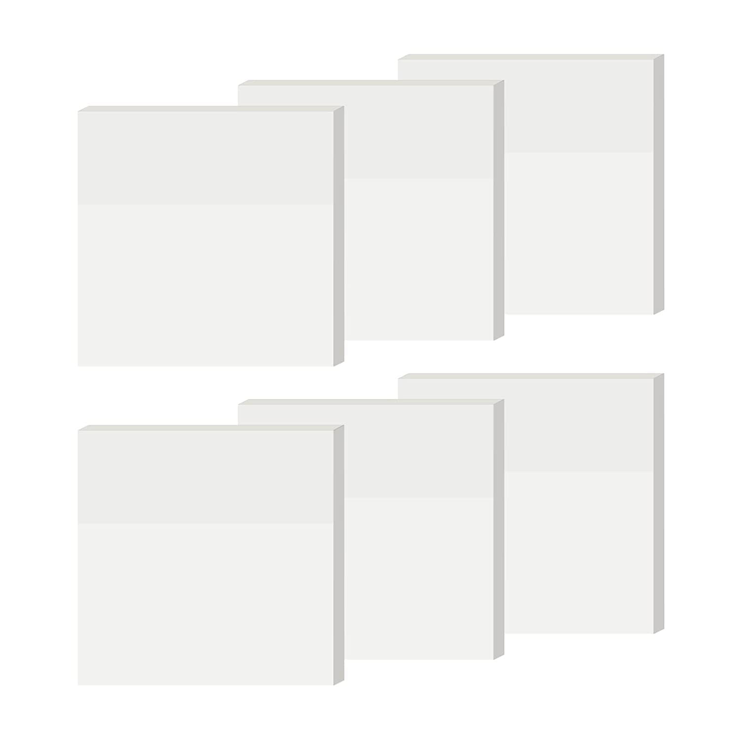 R H lifestyle Transparent Sticky Notes Set 3’’ x 3’’ Translucent Waterproof Clear Sticky Note Aesthetic Self-Sticky Memo Pad Post It White 50 Sheets Per Pack (Pack of 6 PCS)