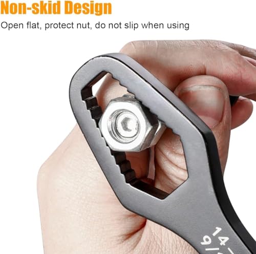 Image of 2pcs All in One Multifunctional Universal Wrench Set Self-Tightening Adjustable,3-17mm & 8-22mm Universal Torx Wrench, Double-ended Adjustable Wrench Tool Key Set Screw.