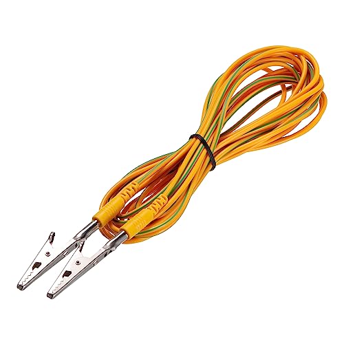 Image of MECCANIXITY ESD Grounding Cable Cord with Alligator Clip 5m /197 inch Long Yellow Anti-Static Ground Wire Cable Clip for Eliminate Conductor Electrostatic