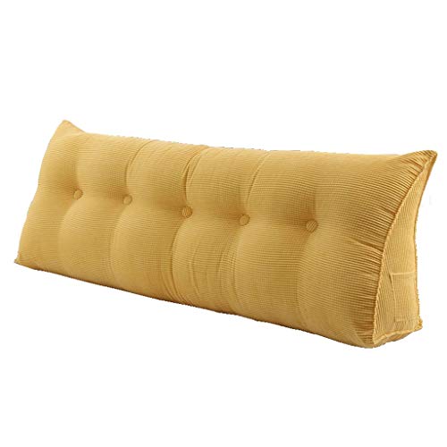 Dreieck-LendenkissenWaschbares Keil-NachtkissenBedside Long RückenstützkissenSofa-RückenlehneDoppelbett-RuhekissenBedside Soft Pack (Color : Yellow, Size : 100x23x50cm) Cover