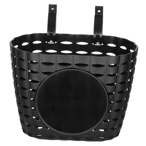Abaodam 1Pc Detachable Plastic Storage Basket for Bike Durable Scratch Resistant Handlebar Basket for Boys and Easy to Attach with Strap Design Black