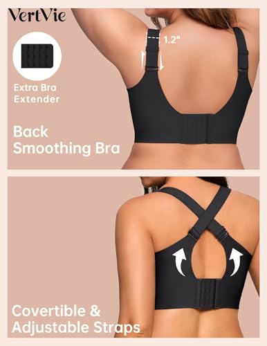 Image of Vertvie Jelly Bras for Women No Underwire Minimizer Support | Plus Size Older Lift, Full Coverage & Smoothing Back, Push Up, Separation & Supportive, Soft Comfy Seamless Wireless Bralette