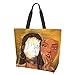 African American Woman Tote Bag,Large Shopping Shoulder Bag,Handbag for Women