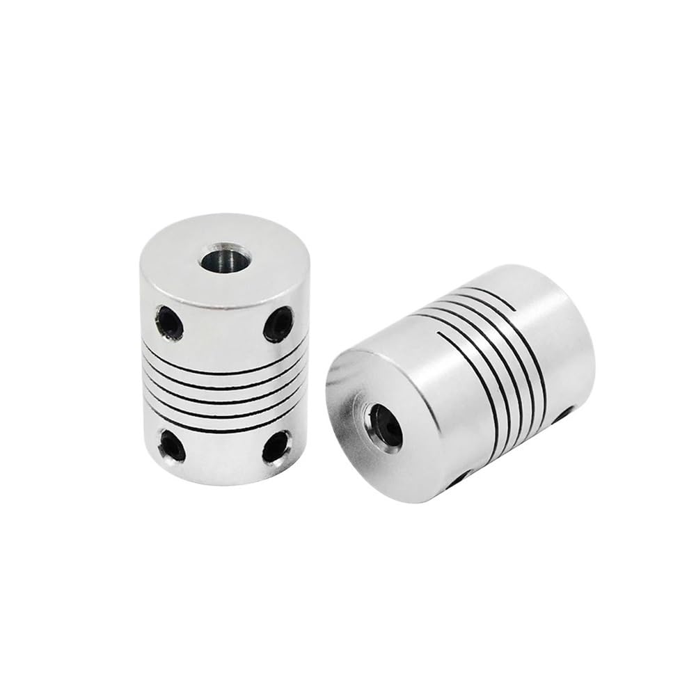 Acoplamiento universal for máquinas herramienta con acoplamientos flexibles de diámetro exterior 5 mm a 8, 19 x 25, 3/4/5/6/7/8(5x8(Silver))