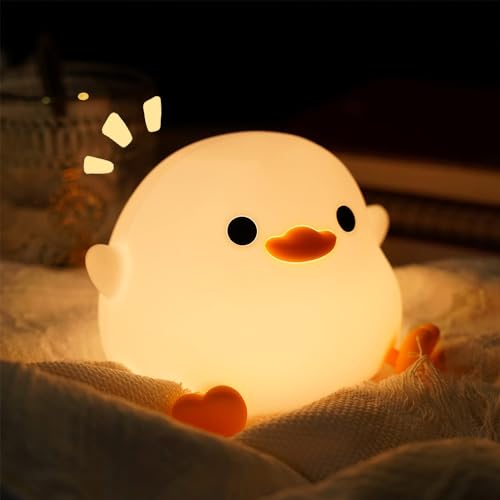 La Mejor Recopilación de Iluminación infantil nocturna al mejor precio. 48 Luz Nocturna Infantil de Pato para Niños,Lámpara de Noche Portátil Recargable Por USB,Regulable de Silicona Táctil Lámpara,Adecuada para Dormitorios,Salones