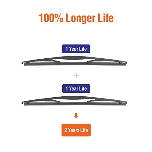 Image of Genuine Rear Wiper Blades for Honda CRV CR-V 2007 2008 2009 2010 2011, 14 inch+14 inch (2 Pack) OEM 76730-SFA-003, Compatible for Honda Fit Pilot /Subaru Tribeca Outback Forester /Acura MDX RDX +More