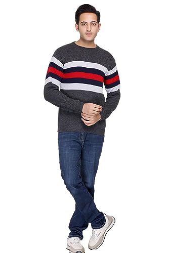 Image of Men's Acrylic Wool Printed Round Neck Full Sleeve Sweater