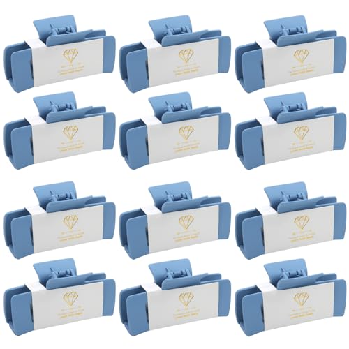 Ciulaiy Bridesmaid Hair Clip, 4.1inch Square Hair Claws 12pcs, Dusty Blue, Trendy Cute for Teen Girls, for Wedding Party Favors