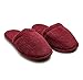 Arus Men's Turkish Organic Terry Cotton Cloth Spa Slippers, One Size Fits Most, Burgundy with Black Sole