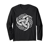 VIKING CELTIC KNOTWORK TRIPLE HORN OF ODIN LONG SLEEVE TEE