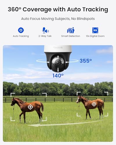 Reolink Go PT S Lite 4MP 4G LTE Cellular Outdoor Security Camera, 360° Pan-Tilt with Auto Tracking, Built-in SIM Card, Color Night Vision, Smart Detection, Solar Powered, Supports up to 512GB microSD - 2