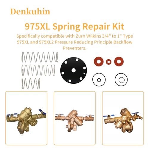Denkuhin RK34-975xl Backflow Preventer Spring Repair Kit Compatible with Zurn Wilkins 3/4\"-1\" 975XL/975XL2 Pressure Backflow Preventer, Anti-Leaking