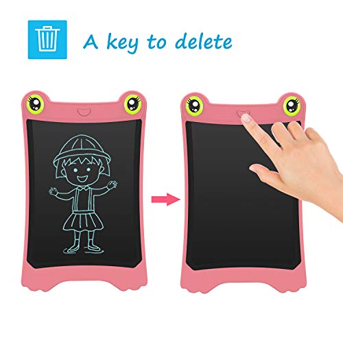 NEWYES 8.5 Inch LCD Writing Tablet Updated Frog Pad Children Electronic Doodle Board Jot Digital E-Writer Kids Scribble Toy with Lock Function Pink