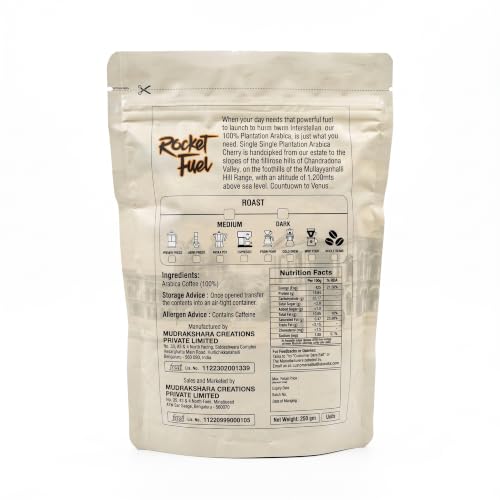 Old Bengaluru Coffee Works Rocket Fuel Medium Roast 100% Robusta Coffee | Medium roast 100% Robusta ground coffee with a rich roasted aroma and bold flavour, ideal for everyday brewing and serving. - Image 3