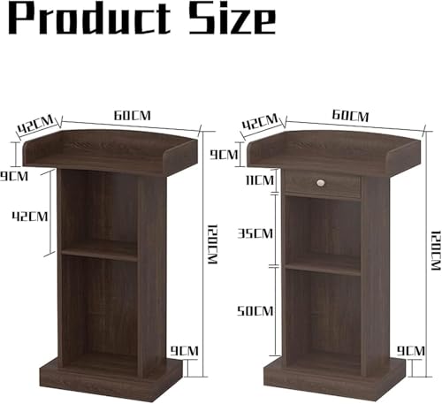 Przenośny drewniany stojak na podium – 124 cm mównica z napisem "Der for Churches Conferences & Events" – lwood h do użytku profesjonalnego