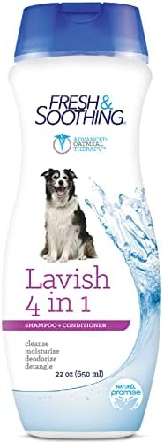 Naturel Promise Fresh & Soothing Lavish 4-in-1 Shampoo Plus Conditioner for Pets, 22oz - Formulated for Dogs & Cats to Clean, Moisturize, Deodorize, & Detangle - Soap, Dye, & Paraben Free -Made in USA