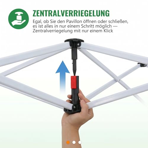 Image of COBIZI Folding Gazebo 3 x 3 Waterproof Stable Winterproof Outdoor Folding Tent Gazebo, Folding Tent Pop Up Gazebo, UPF 50+ UV Protection Marquee with Carry Bag for Garden Party, White
