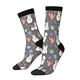 Wadenstrümpfe Lama Alpaka Tier Kaktus Running-Socken Funny Sneakersocken Dicke Sportsocken For...