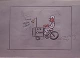 Popeye - Rare Animation Cartoon Cel Storyboard Ice Cream Man Peddling his Cart