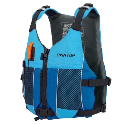 Owntop Swim Jacket Adult, Lightweight Kayak Swim Vests, Hydration Pocket for Paddle, Boating, Fishing, Water Sports (Blue, 3XL)