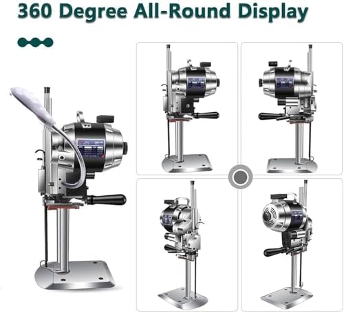 1100W/1200W Electric Leather Cutting Machine, Straight Knife Fabric Cutter for Thick Materials, Industrial Cloth Cutter for Leather, Garments, Upholstery - 13in Precision Cutting Tool