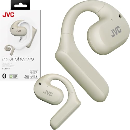 Image of JVC Nearphones Open Ear True Wireless Headphones with 16mm Large Drivers for Powerful Sound, Single Ear use, and Long Battery Life (up to 17 Hours) - HANP35TW (White)