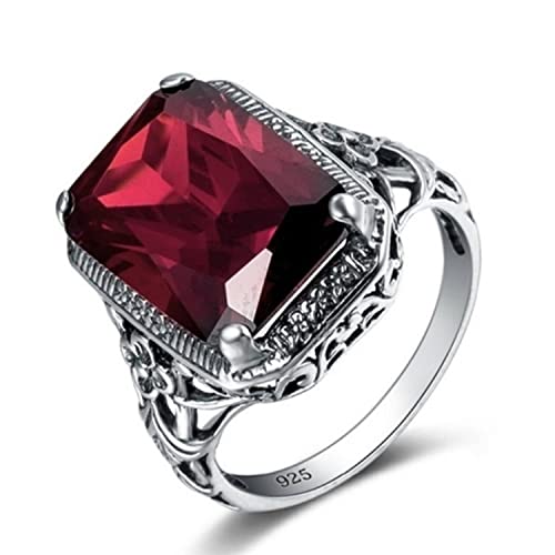 Huge Natural Ruby Ring 3.5Ct Tanzanite Elegant 925 Silver Rings Women Wedding Engagement