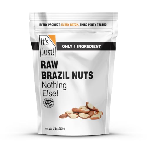 It's Just - Raw Brazil Nuts, 2lb, Unsalted, Non-GMO, Keto Friendly, Vegan, No PPO, Large, Premium, Freshly Packaged in USA (32 Ounce)