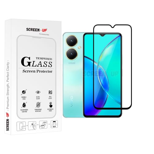 Image of ScreenUp Tempered Glass For vivo Y35+ - Ultra Clear, 9H Scratch Resistant, Full Coverage, Easy Install Screen Protector