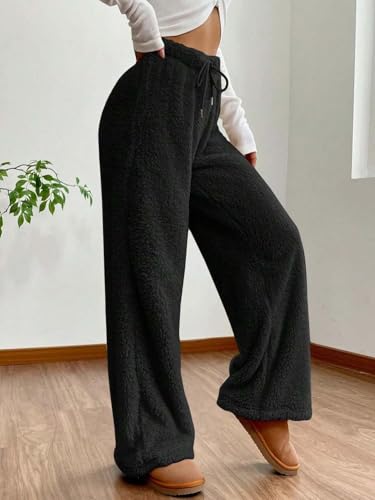 Image of KOTTY Women's Baggy Formal Black Pants | Elegant Straight Fit Trousers for Office & Casual Wear | Trendy High Waist Bottoms