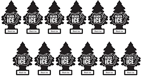 Little Trees Car Air Freshener | Hanging Paper Tree For Home Or Car | Black Ice | 12 Pack #TOP2