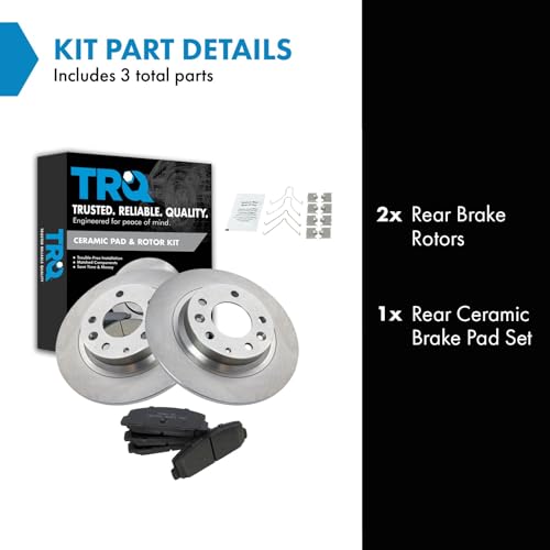 Image of TRQ Rear Brake Pad and Rotor Set Ceramic
