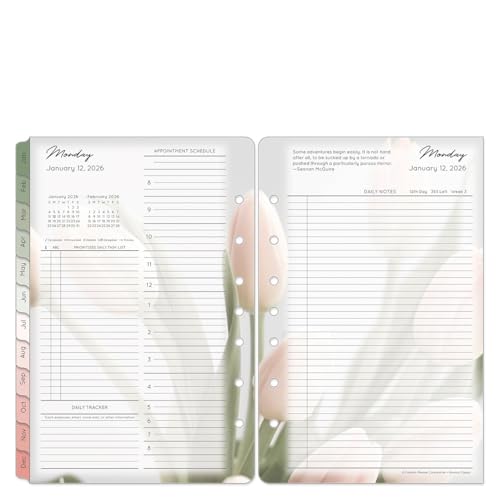 FranklinCovey - Blooms Two Page Per Day Ring-Bound Planner (Classic, Jan 2026 - Dec 2026)