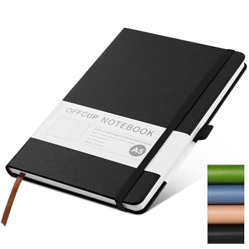 OFFCUP Cuaderno Rayado A5, Cuaderno de Piel de 192 Páginas, Banda Elástica Bloc de Notas, Diario de Rayas con Tapa Dura de 80 gsm para Escribir Trabajar Estudiar Agenda (Negro) | Ya disponible en tu tienda friki favorita! En mundofriki.es! OFFCUP Cuaderno Rayado A5, Cuaderno de Piel de 192 Páginas, Banda Elástica Bloc de Notas, Diario de Rayas con Tapa Dura de 80 gsm para Escribir Trabajar Estudiar Agenda (Negro) | Ya disponible en tu tienda friki favorita! En mundofriki.es!