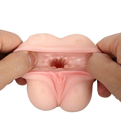Flesh Male Pẹnịs Extender Extension Sleeve PôCkët Pûšsý with Lifelike Vạgịnạ Hollow P-énǐs Wêarable Hârněss Štráp-õn Realịstịc Ðịldo Ạdult Tọy for Sẹx Womẹn