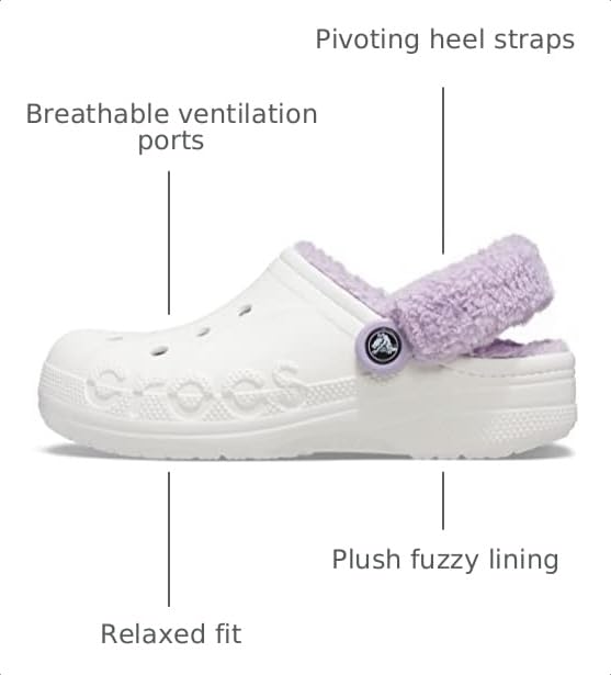 Image of Crocs Unisex Adult Baya Lined Fuzz Strap Clogs