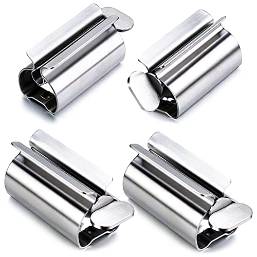 Piashow Tubenquetscher - Edelstahl Tubenausdrücker 4-er Set, tubenquetscher für alle Tube, Zahnpasta Lotionen Cremes Entleeren Squeezer, Geeignet für Kinder, Erwachsene Cover