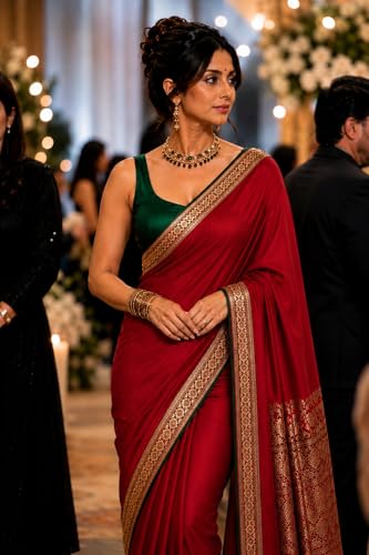 Image of Women's Glory Banarasi Satin Silk Saree for Women.