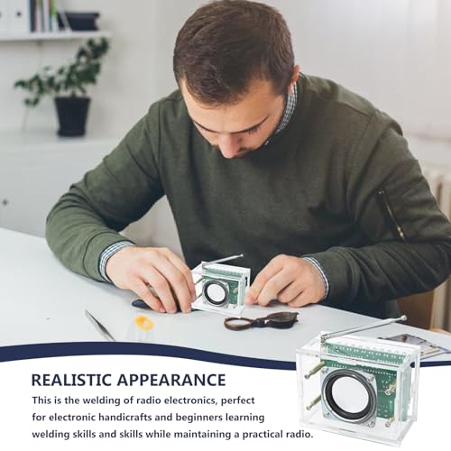 GOMETY FM Radio Kits, DIY Elektronik Lötprojekte Bausatz Digitalradio mit LCD Display FM 87-108 MHz Lötübungs Kit Drahtloser Empfänger DIY Löten zum Praxis Lernen und Lehren mit Transparent Schale